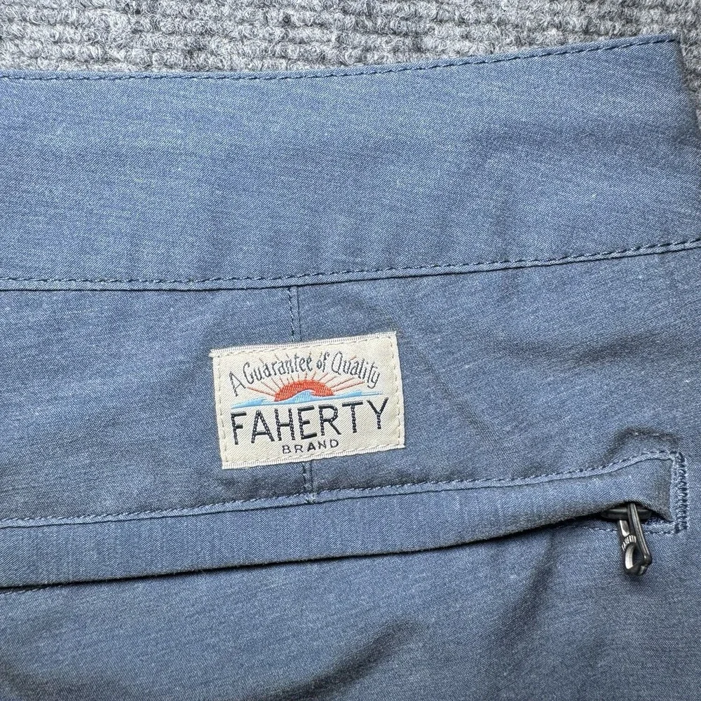 Faherty All Day Shorts Men 30 Blue Drawstring Chino Stretch Casual Pockets
